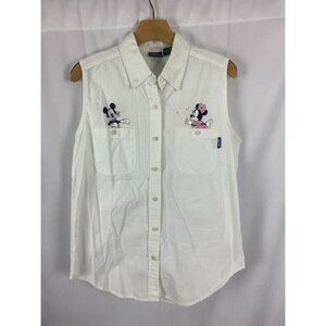 Mickey Unlimited Vintage 90's White Sleeveless Top Women's Medium.